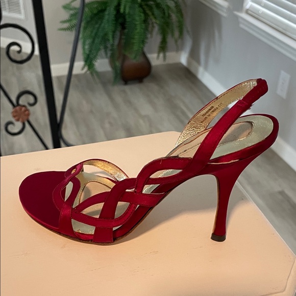 Max Studio Seahorse Red Strappy Heels - Picture 11 of 11